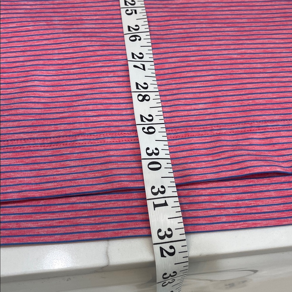 Footjoy pink & blue striped short sleeve golf shirt - Picture 5 of 5